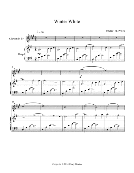 Winter White For Harp And Bb Clarinet Page 2