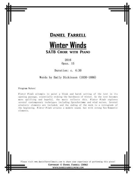 Winter Winds Satb Choir With Piano Op 15 Page 2