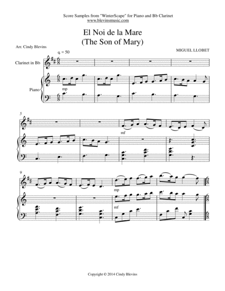 Winterscape 15 Arrangements For Piano And Bb Clarinet Page 2