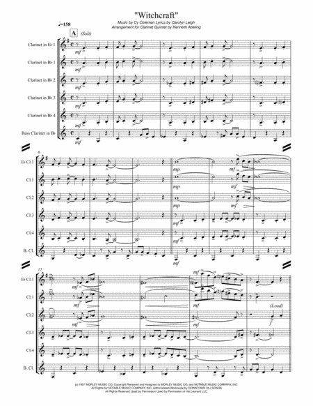 Witchcraft For Clarinet Quintet Page 2