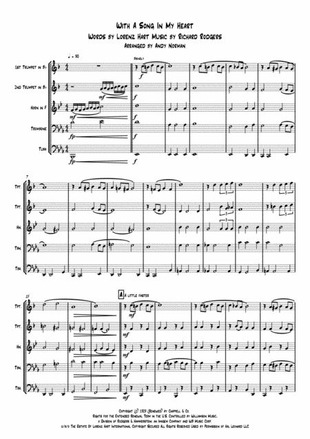 With A Song In My Heart Brass Quintet Page 2