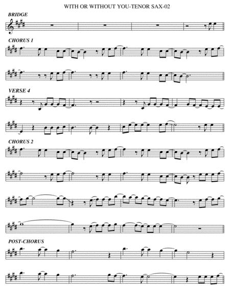 With Or Without You Tenor Sax Page 2