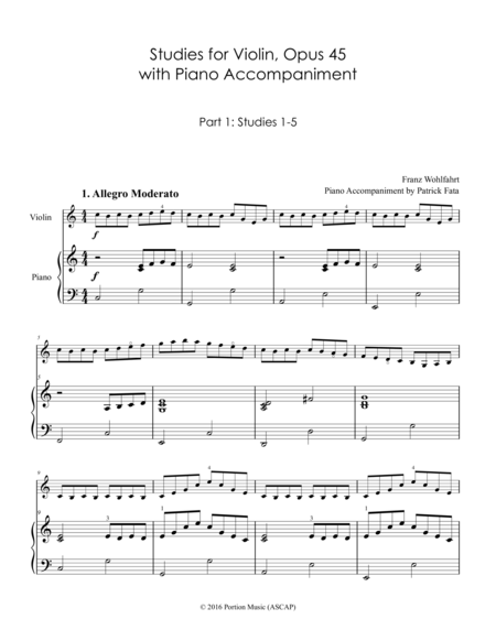 Wohlfahrt Etudes For Violin With Piano Accompaniment Part 1 Etudes 1 5 Page 2