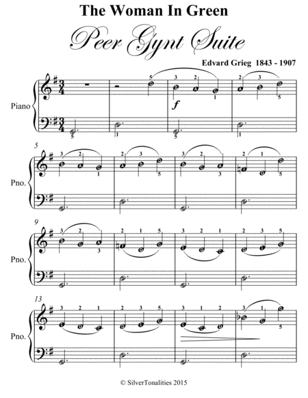 Woman In Green Peer Gynt Suite Easiest Piano Sheet Music Page 2