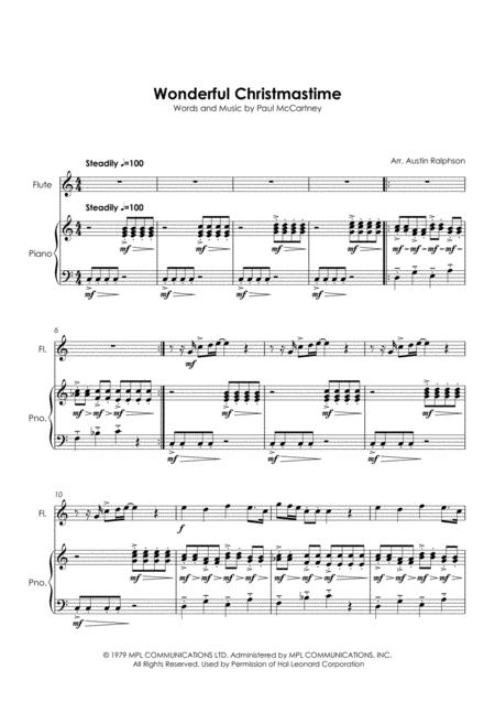 Wonderful Christmastime Flute And Piano Intermediate Level With Free Backing Track To Play Along Page 2