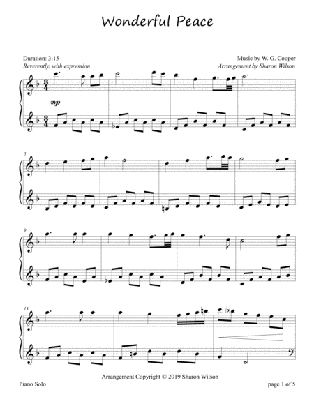 Wonderful Peace Intermediate Piano Solo Page 2