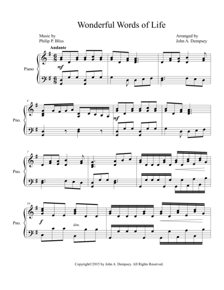 Wonderful Words Of Life Intermediate Piano Page 2