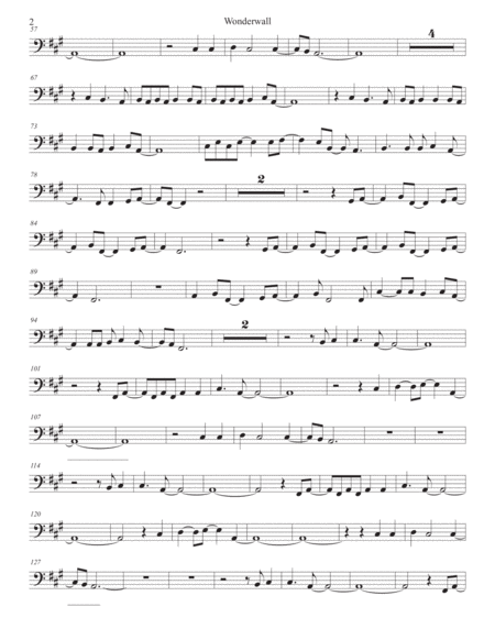 Wonderwall Original Key Tuba Page 2