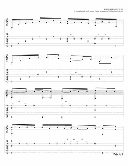 Working My Way Back To You For Fingerstyle Guitar Tuned Cgdgad Page 2