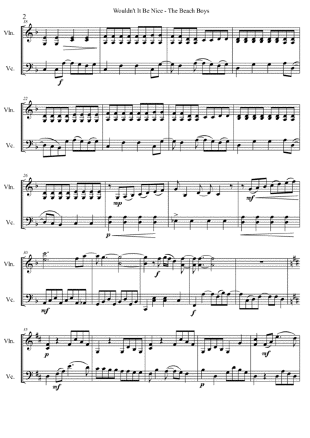 Wouldnt It Be Nice The Beach Boys Arranged For String Duet Page 2