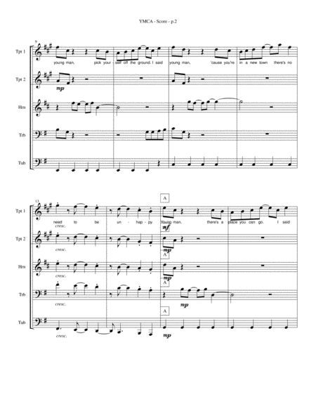 Y M C A For Brass Quintet Page 2