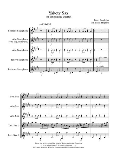 Yakety Sax Saxophone Quartet Page 2