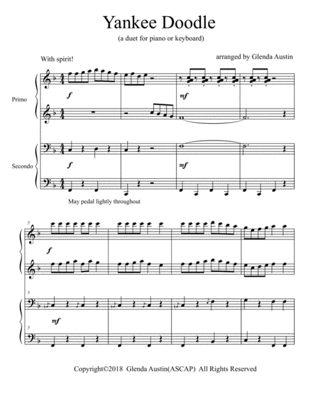 Yankee Doodle Piano Duet Page 2