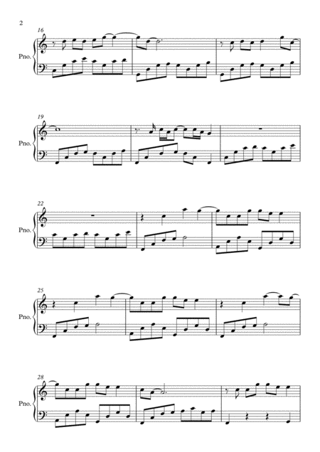 Yellow C Major By Coldplay Piano Page 2