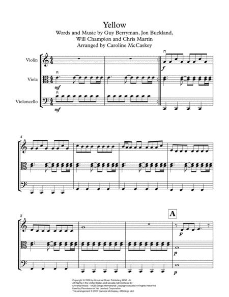 Yellow String Trio Violin Viola And Cello Page 2