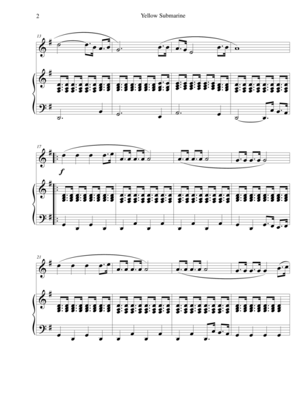 Yellow Submarine For Oboe With Piano Page 2