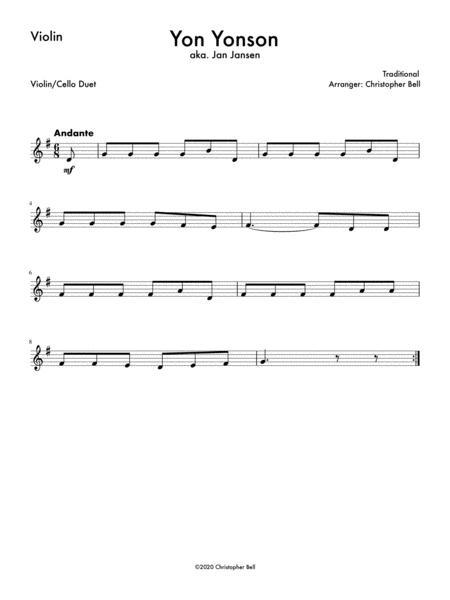 Yon Yonson Easy Violin Cello Duet Page 2