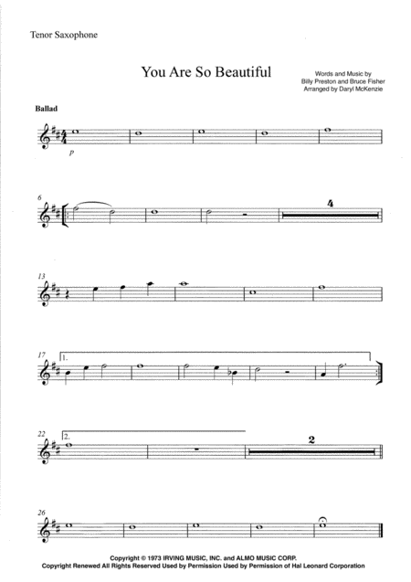 You Are So Beautiful Vocal 3 Horns Key C Page 2