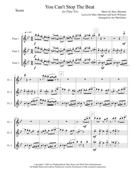 You Cant Stop The Beat For Flute Trio Page 2