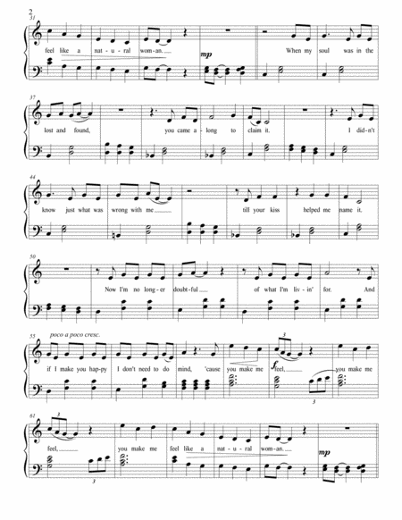 You Make Me Feel Like A Natural Woman Easy Piano Page 2