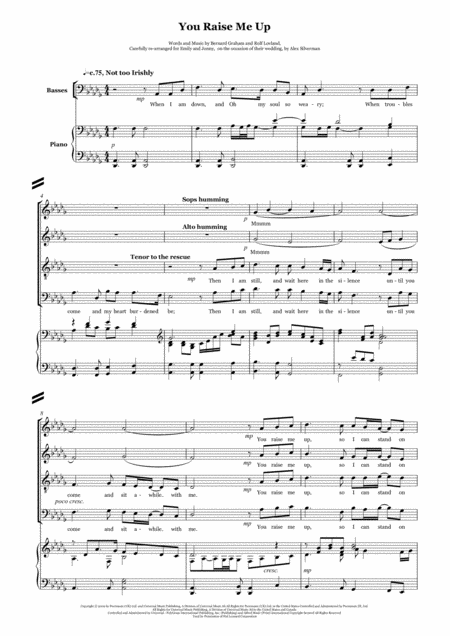 You Raise Me Up Choir Ssatbb Piano Edition Page 2