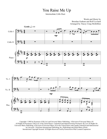 You Raise Me Up For Cello Duet Page 2