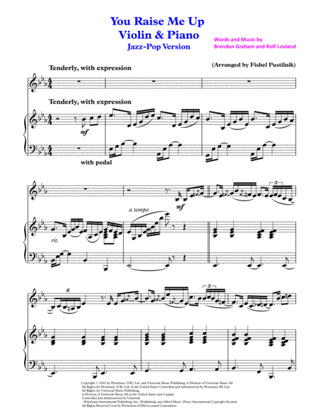 You Raise Me Up For Violin And Piano Jazz Pop Version Video Page 2