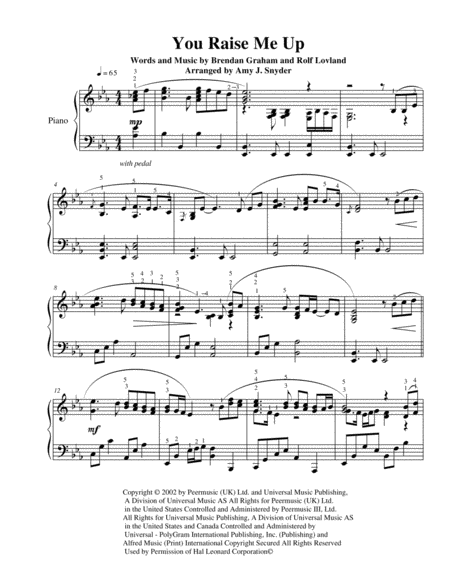 You Raise Me Up Piano Solo Page 2