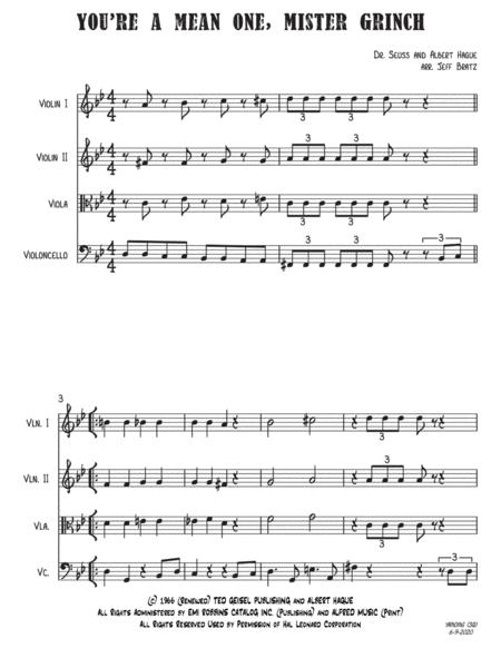 You Re A Mean One Mister Grinch String Quartet Page 2