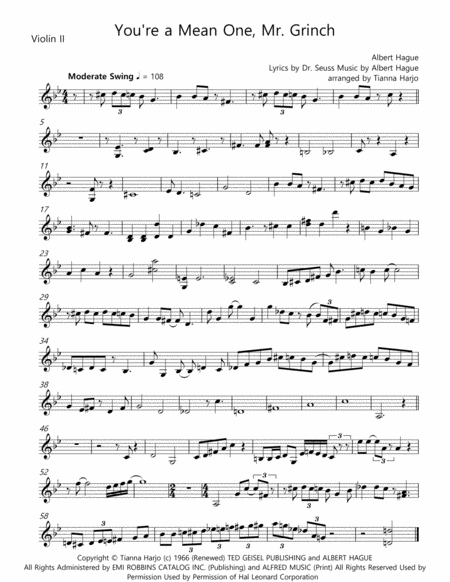 You Re A Mean One Mr Grinch String Quartet Page 2