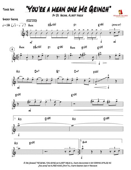 You Re A Mean One Mr Grinch Tenor Saxophone Piano G Min Page 2