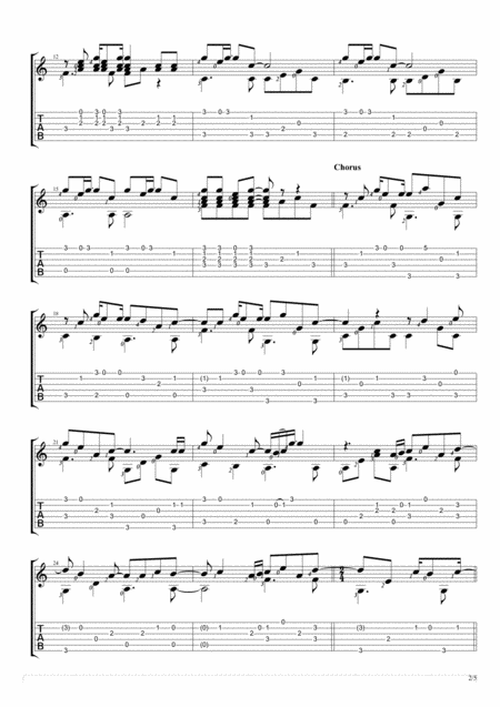 You Re Beautiful Fingerstyle Guitar Solo Page 2