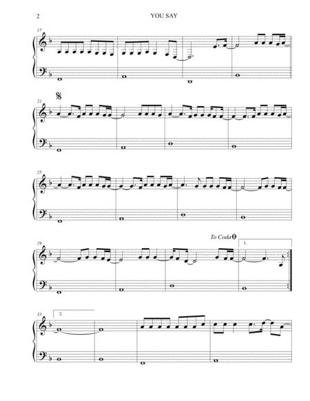 You Say Lauren Daigle Sheet Music Easy Piano Page 2