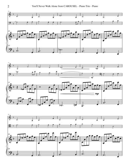 You Will Never Walk Alone From Carousel For Piano Trio Page 2