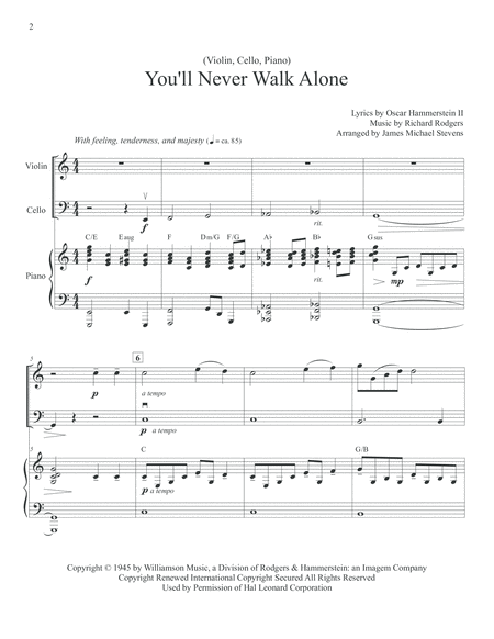 You Will Never Walk Alone Violin Cello Piano Page 2