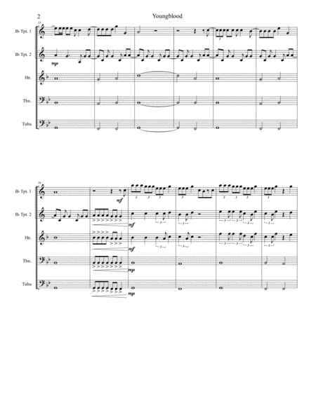 Youngblood Brass Quintet Score Page 2