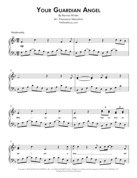 Your Guardian Angel Intermediate Piano Page 2