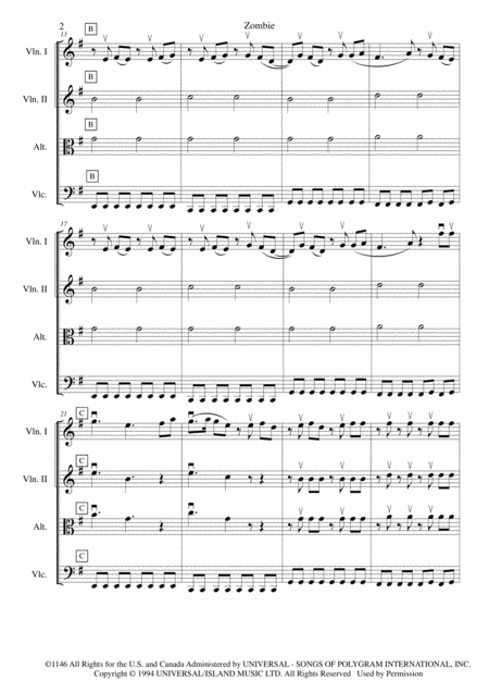 Zombie Easy String Quartet Page 2