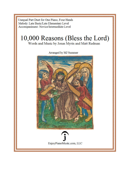 Free Sheet Music 10 000 Reasons Bless The Lord Piano Duet