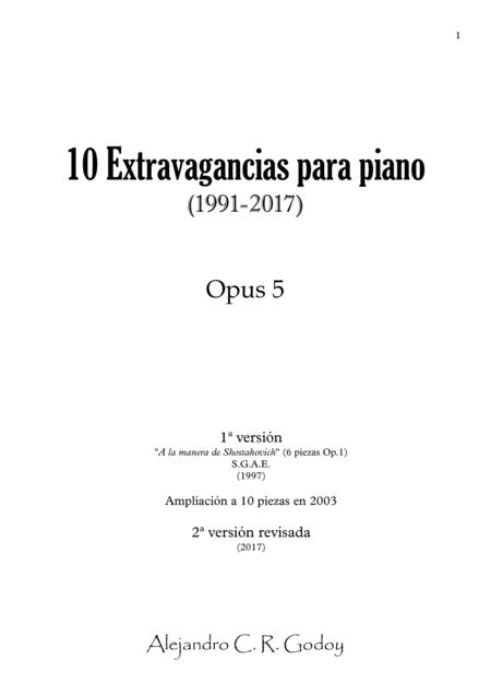 Free Sheet Music 10 Extravagancias Para Piano Op 5 2017 1 Leyenda