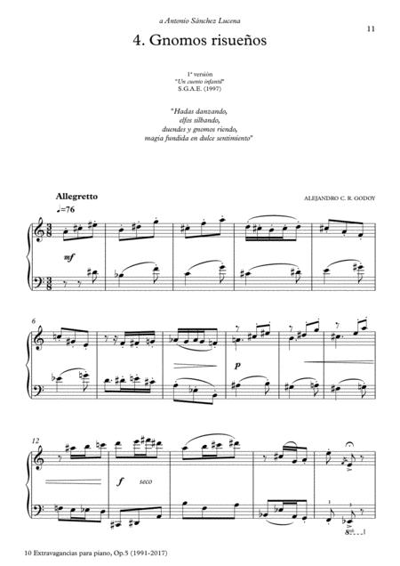 Free Sheet Music 10 Extravagancias Para Piano Op 5 2017 4 Gnomos Risueos