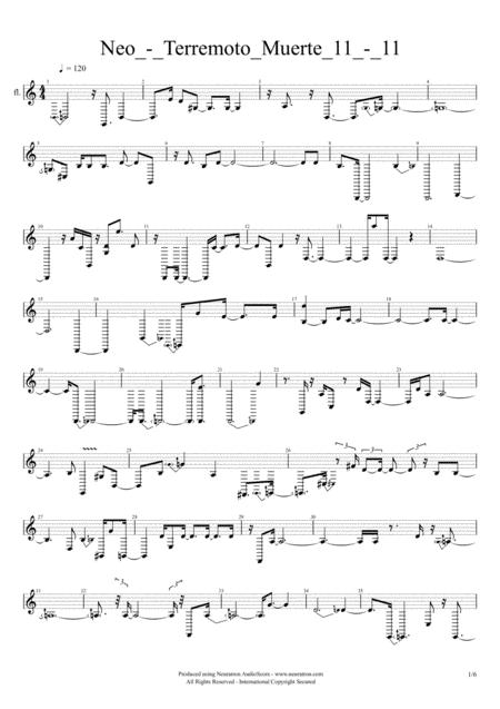 11 Terremoto Muerte Sheet Music