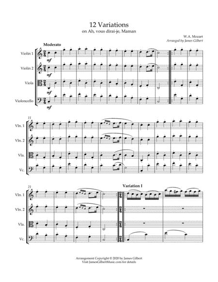 Free Sheet Music 12 Variations On Ah Vous Dirai Je Maman Twinkle Twinkle Variations St