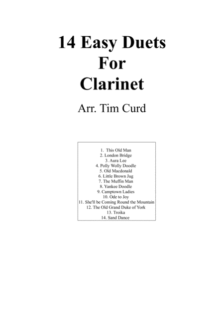 14 Easy Duets For Clarinet Sheet Music