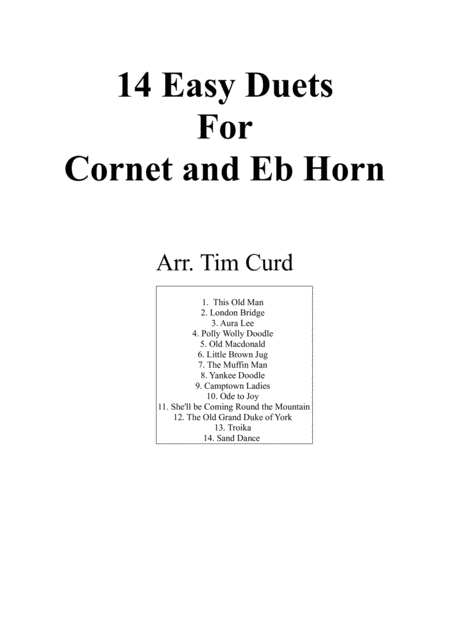 14 Easy Duets For Cornet And Eb Horn Sheet Music