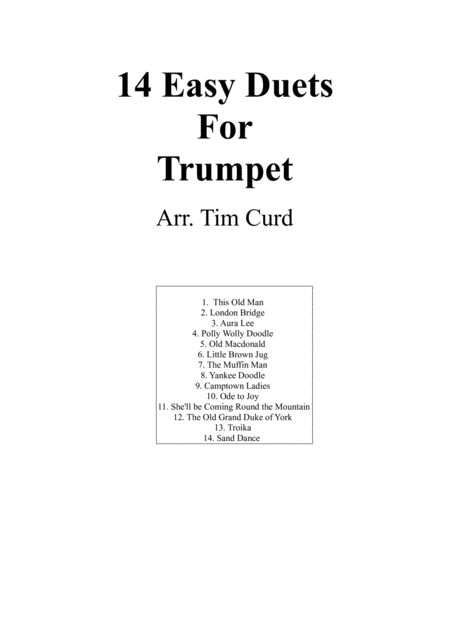 Free Sheet Music 14 Easy Duets For Trumpet
