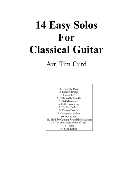 Free Sheet Music 14 Easy Solos For Classical Guitar