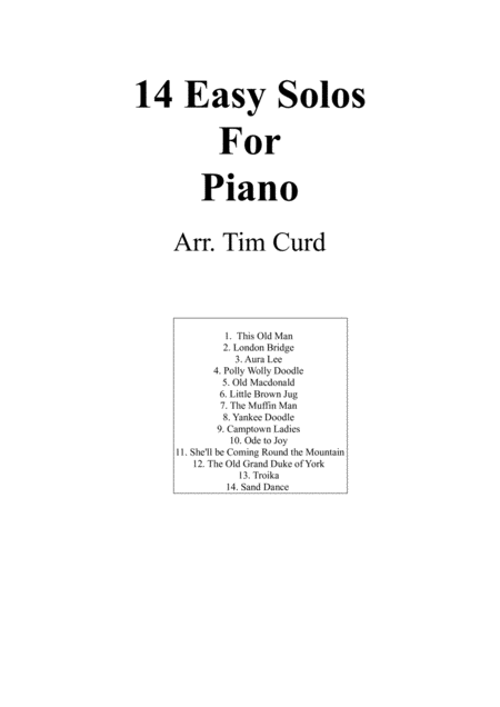 14 Easy Solos For Piano Sheet Music