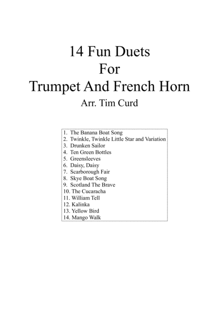 Free Sheet Music 14 Fun Duets For Trumpet And French Horn