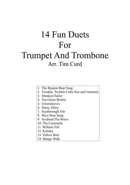 14 Fun Duets For Trumpet And Trombone Sheet Music